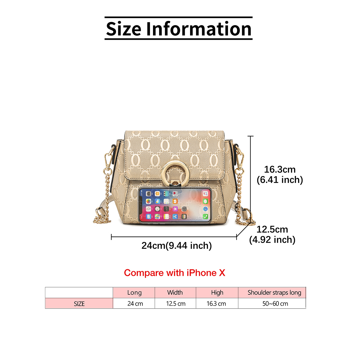 FOXER Luxury Brand Women's Sho - Luxury Bags Gold recension och pris