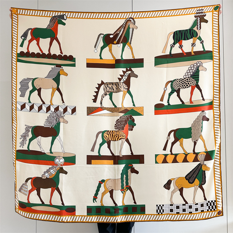 Twill Silk Scarf 135CM Women H - Luxury Bags Design recension och pris