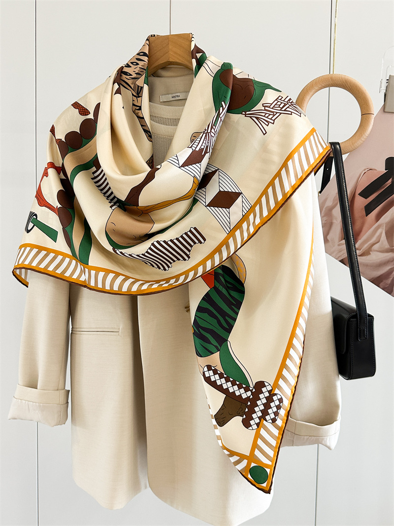 Twill Silk Scarf 135CM Women H - Luxury Bags Design recension och pris