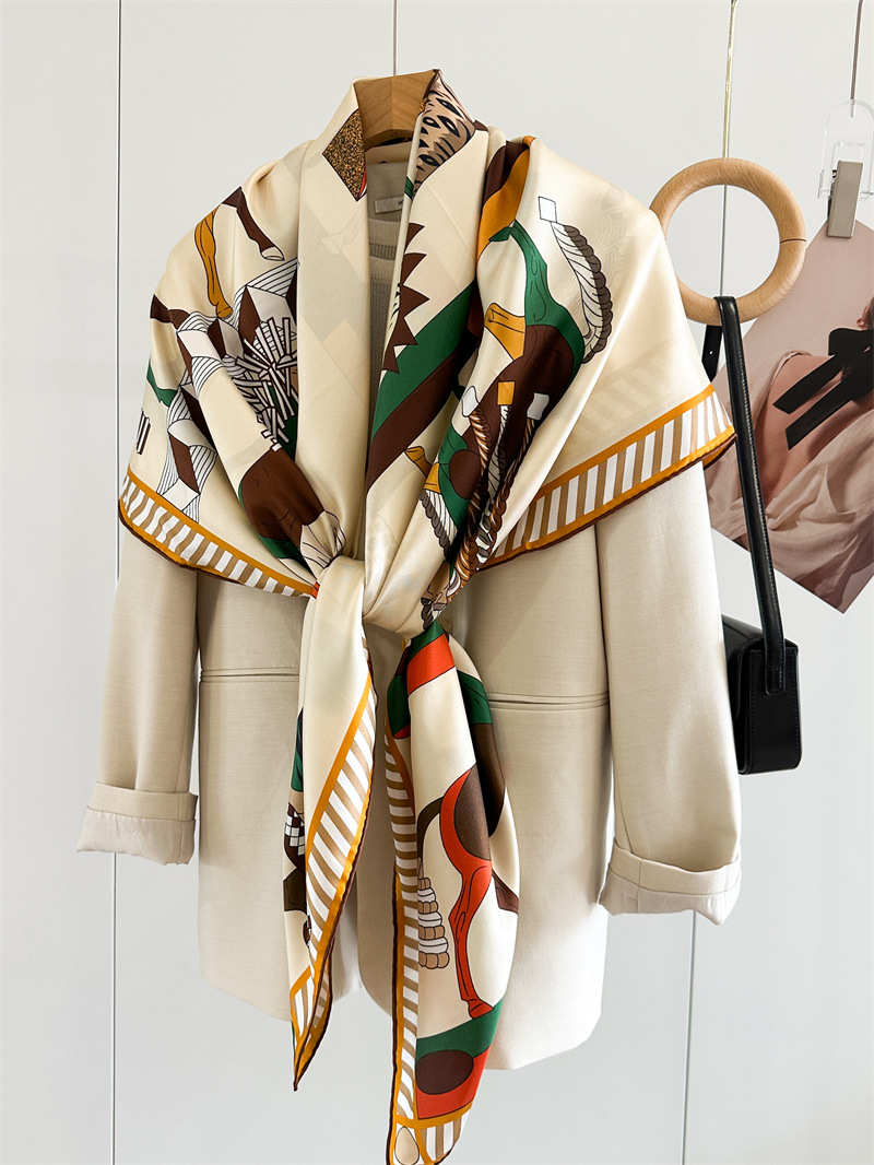 Twill Silk Scarf 135CM Women H - Luxury Bags Design recension och pris