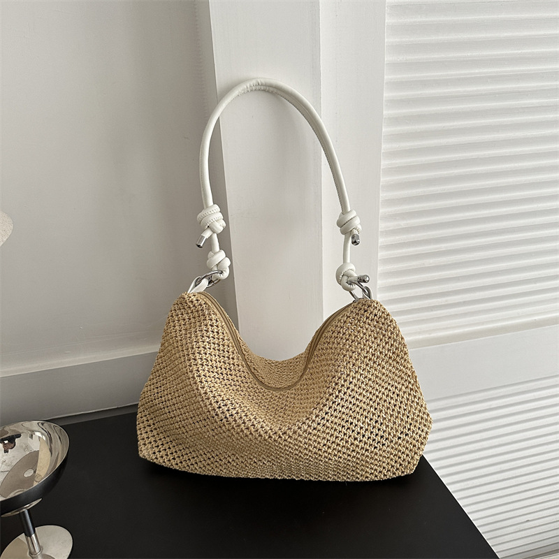Straw Woven Shoulder Bag with  - Luxury Beach Bags Ysl recension och pris