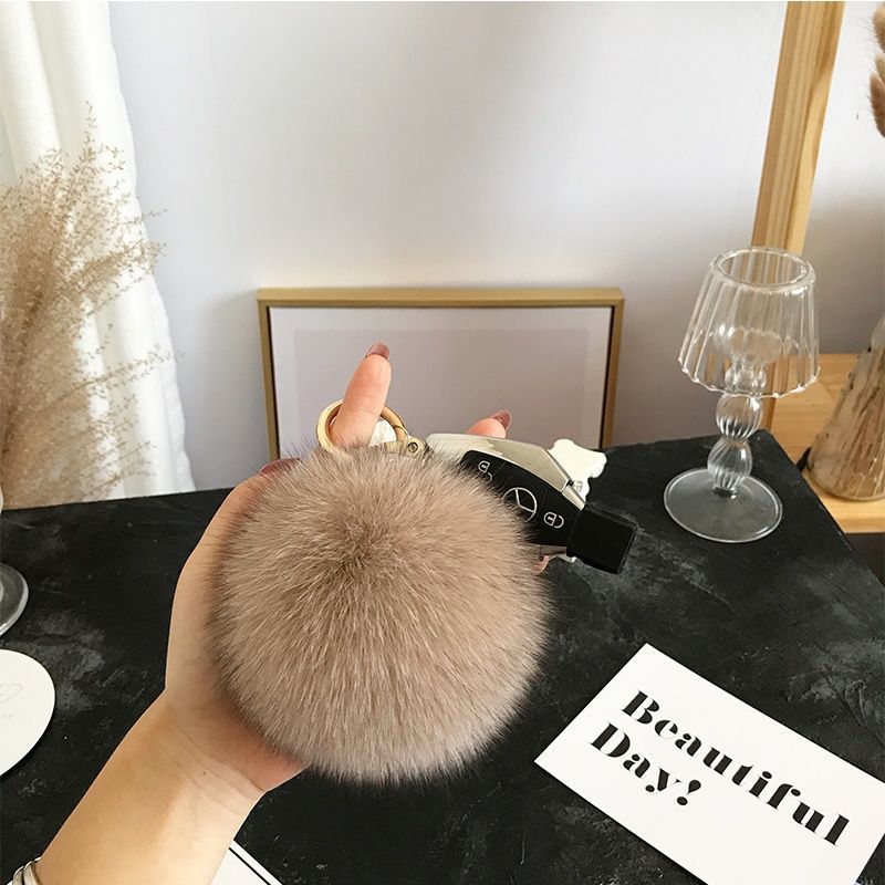 2024 Fluffy Real Fox Fur Ball  - Luxury Bags Yellow recension och pris