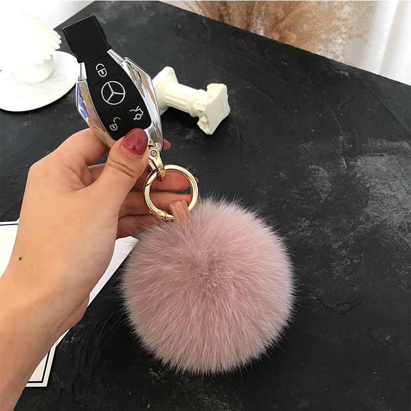2024 Fluffy Real Fox Fur Ball  - Luxury Bags Yellow recension och pris
