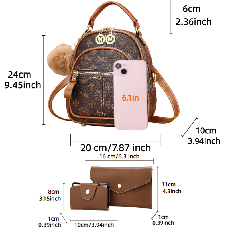 3-piece women's bag set, light - Luxurious Bag recension och pris