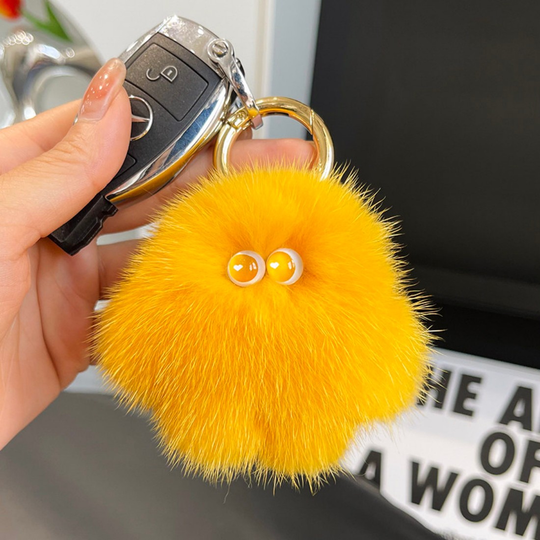 Luxury 8Cm Fluffy Real Mink Fu - Luxury Bags Yellow recension och pris