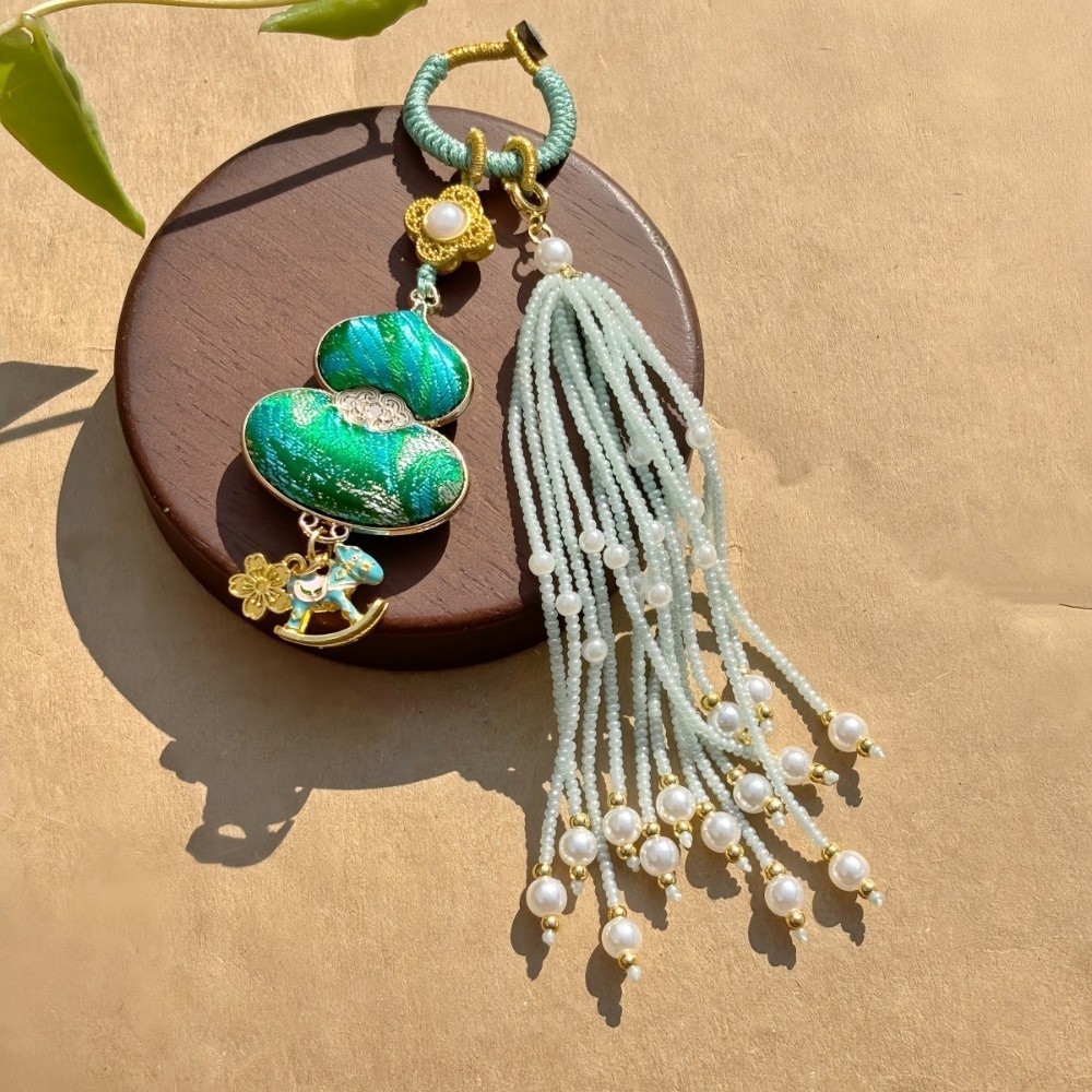 Luxury Brocade Gourd Pendant B - Luxury Bags Yellow recension och pris