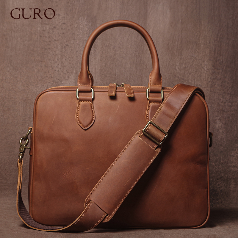 GURO Men Crazy Horse Cowhide B - Luxury Bags Laptop recension och pris