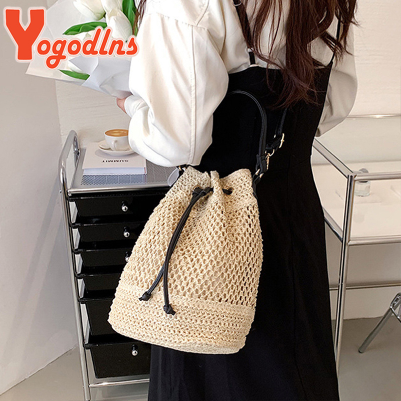 Summer Braided Straw Bucket Ba - Luxury Beach Bags Ysl recension och pris